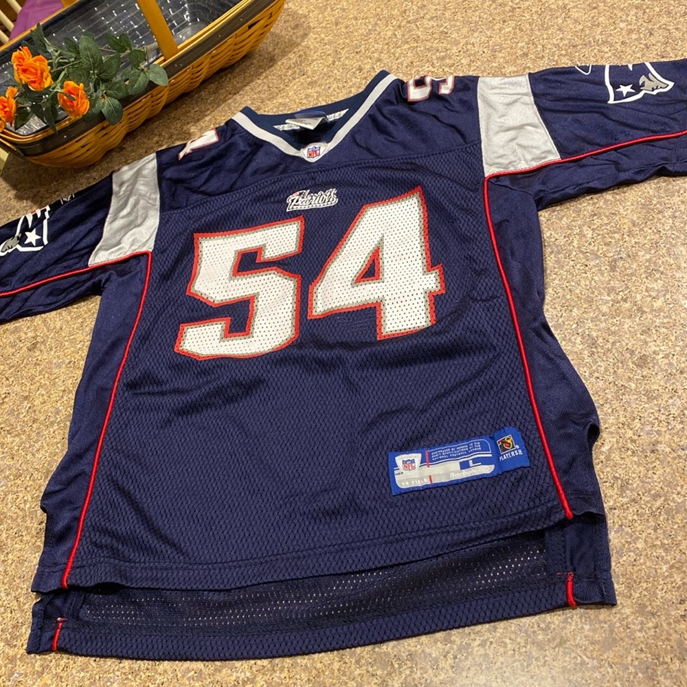 NFL Equipment Reebok New England Patriots Jersey 54 Bruschi Youth L 14-16